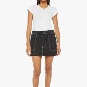 Mother The Private Mini Skirt- White Lines